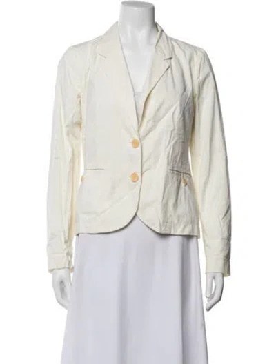 Pre-owned Lacoste Striped Blazer In White