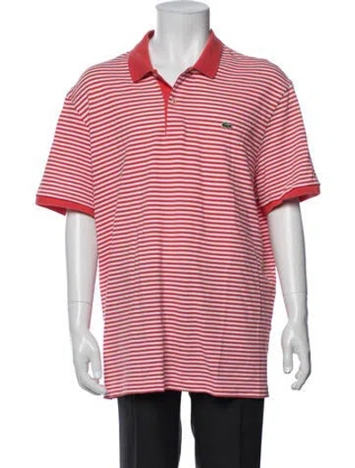 Pre-owned Lacoste Striped Collar Polo Shirt In Multicolor