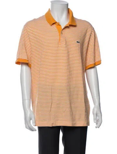 Pre-owned Lacoste Striped Collar Polo Shirt In Multicolor