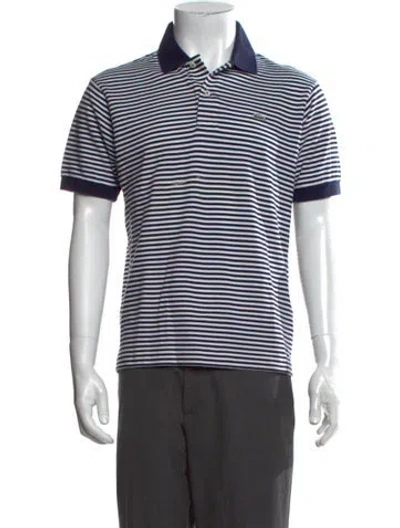 Pre-owned Lacoste Striped Collar Polo Shirt In Multicolor