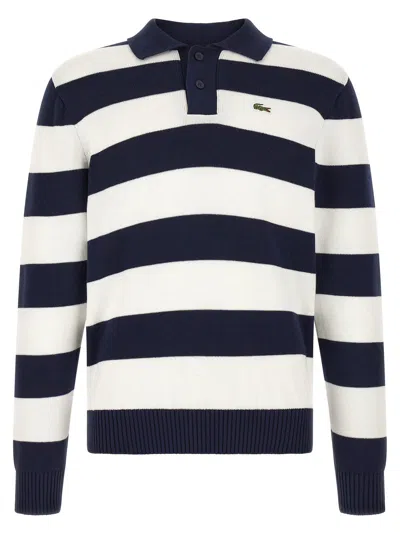 Lacoste Striped Cotton Knit Polo In Multi