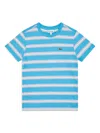 Lacoste Striped Cotton T-shirt In Blue