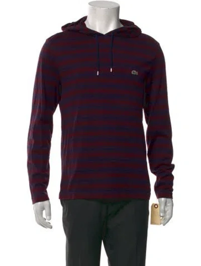 Pre-owned Lacoste Striped Crew Neck Hoodie In Multicolor