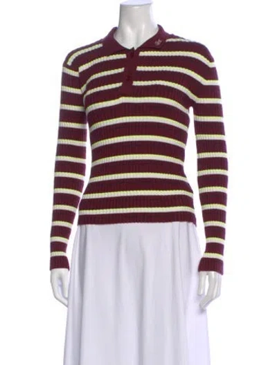 Pre-owned Lacoste Striped Crew Neck Sweater In Multi
