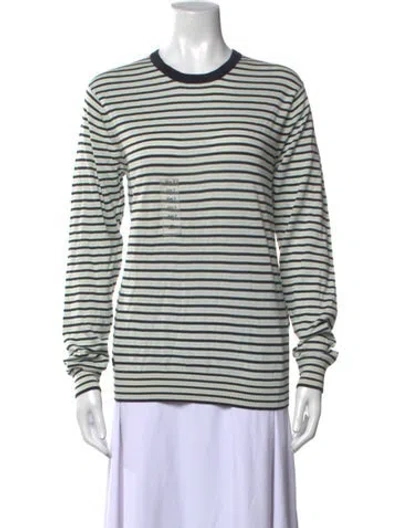 Pre-owned Lacoste Striped Crew Neck Sweater In Multicolor