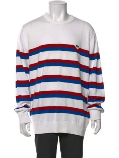 Pre-owned Lacoste Striped Crew Neck Sweatshirt In Multi