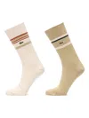 Lacoste Striped-detail Logo-embroidery Socks (pack Of Two) In Multi