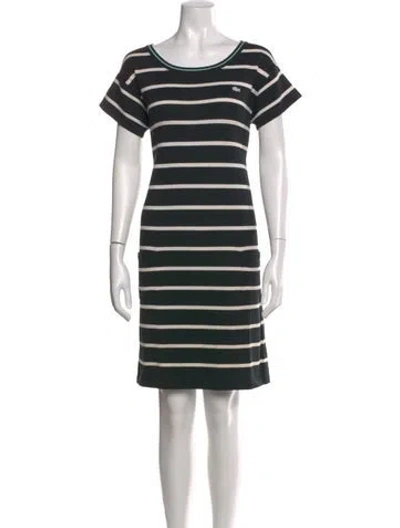 Pre-owned Lacoste Striped Knee-length Dress In Black