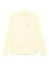 Lacoste Striped Linen Shirt In Yellow