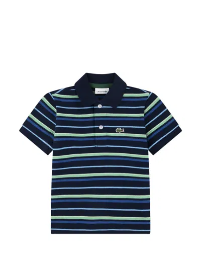 Lacoste Kids' Striped Logo Polo Shirt In Multi
