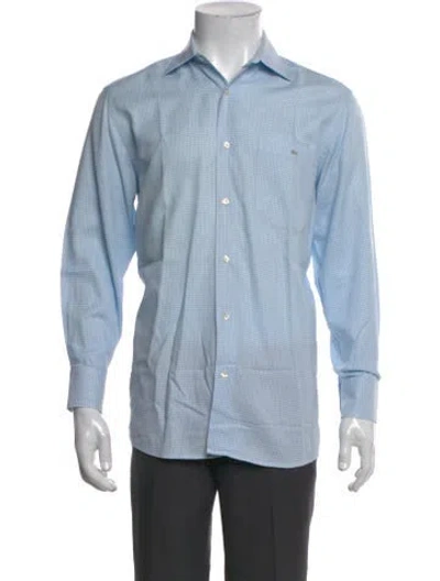 Pre-owned Lacoste Striped Long Sleeve Shirt In Blue