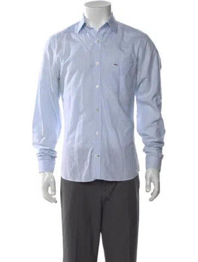 Pre-owned Lacoste Striped Long Sleeve Shirt In Blue