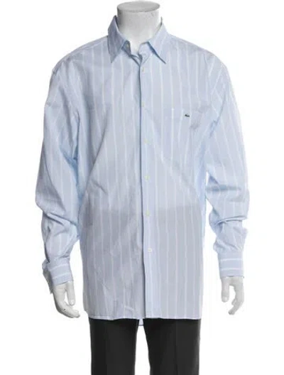 Pre-owned Lacoste Striped Long Sleeve Shirt In Blue