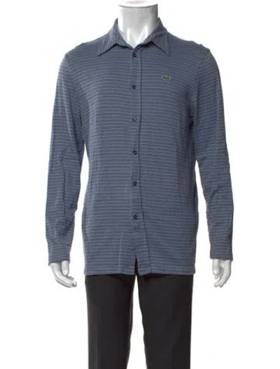 Pre-owned Lacoste Striped Long Sleeve Shirt In Blue