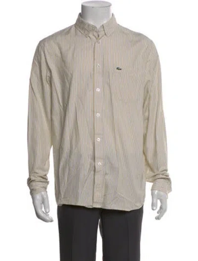 Pre-owned Lacoste Striped Long Sleeve Shirt In Neutral