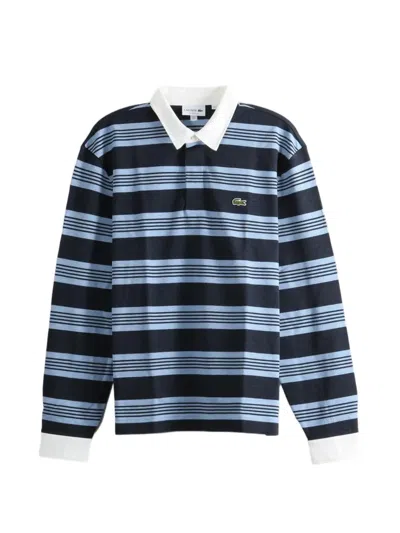 Lacoste Striped Long-sleeve Polo Shirt In Multi