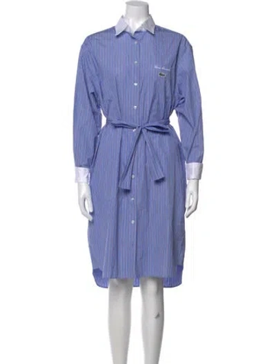 Pre-owned Lacoste Striped Midi Length Dress In Blue