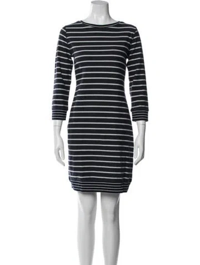 Pre-owned Lacoste Striped Mini Dress In Blue