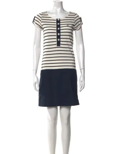 Pre-owned Lacoste Striped Mini Dress In Blue