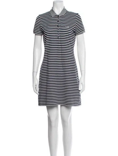Pre-owned Lacoste Striped Mini Dress In Blue