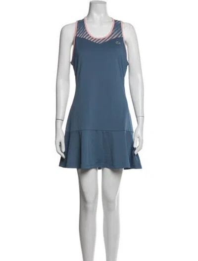 Pre-owned Lacoste Striped Mini Dress In Blue