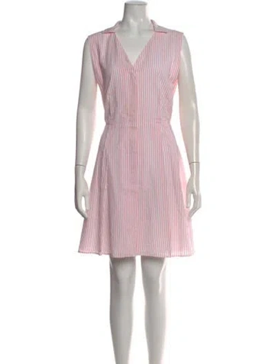 Pre-owned Lacoste Striped Mini Dress In Pink