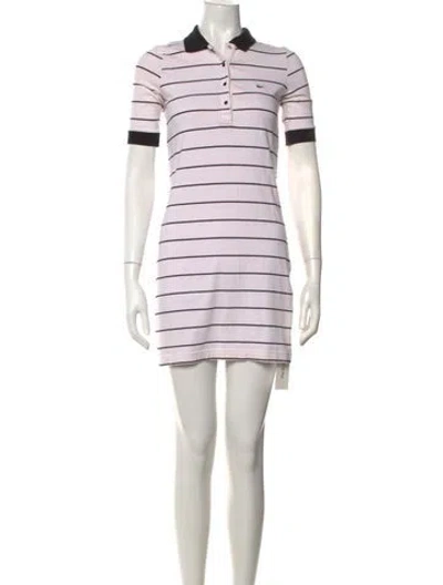 Pre-owned Lacoste Striped Mini Dress In Pink