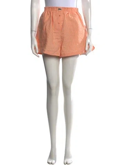 Pre-owned Lacoste Striped Mini Shorts In Orange