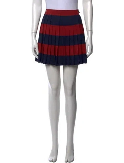 Pre-owned Lacoste Striped Mini Skirt In Red