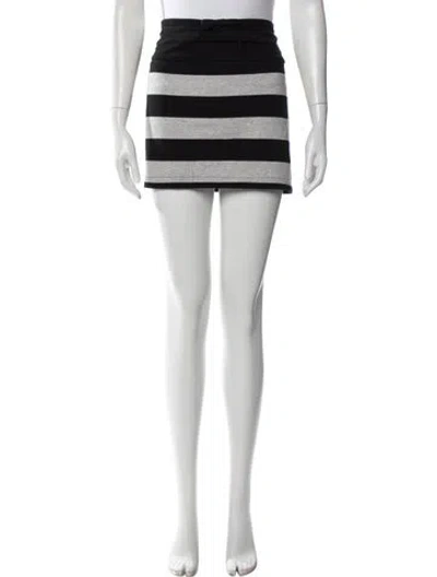 Pre-owned Lacoste Striped Mini Skirt W/ Tags In Black
