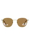 Lacoste Striped Oval-frame Sunglasses In Brown