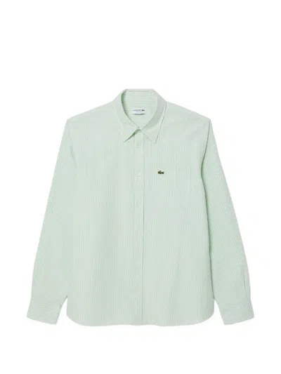 Lacoste Striped Oxford Shirt In Multi