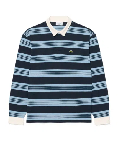 Lacoste Striped Long-sleeve Polo Shirt In Multi