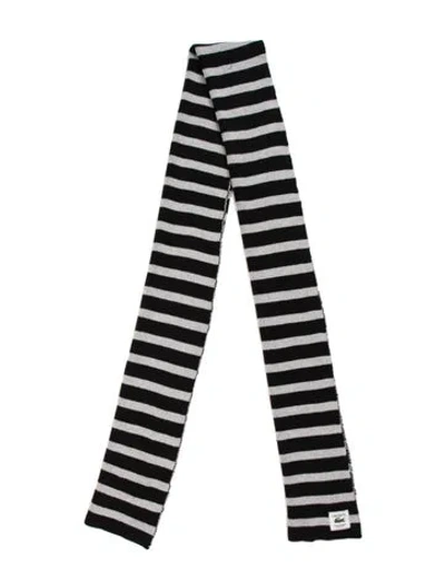Pre-owned Lacoste Striped Scarf In Black/grey