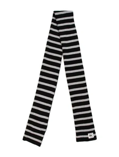 Pre-owned Lacoste Striped Scarf In Black/grey