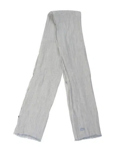 Pre-owned Lacoste Striped Scarf In Gray