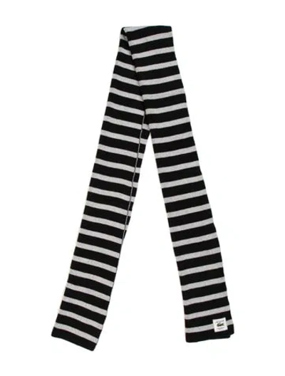 Pre-owned Lacoste Striped Scarf W/ Tags In Black/grey