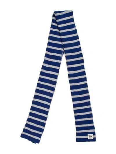 Pre-owned Lacoste Striped Scarf W/ Tags In Blue/grey