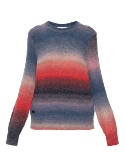 Lacoste Striped Sweater In Blue