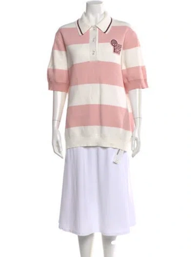 Pre-owned Lacoste Striped Sweater In Pink