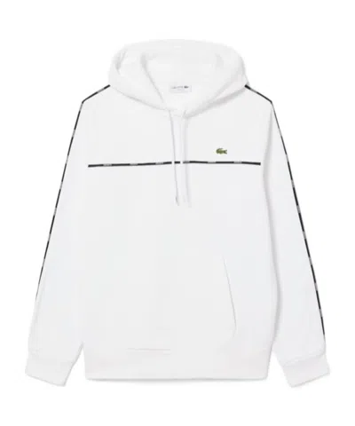 LACOSTE TAPE-TRIMMED KANGAROO-POCKET HOODIE