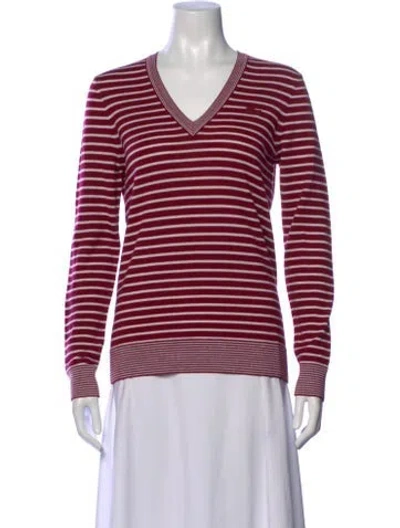 Pre-owned Lacoste Striped V-neck Top In Multi