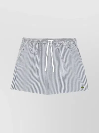 Lacoste Striped Waistband Swim Trunks