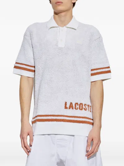 Lacoste Stripe-detail Polo Shirt In White