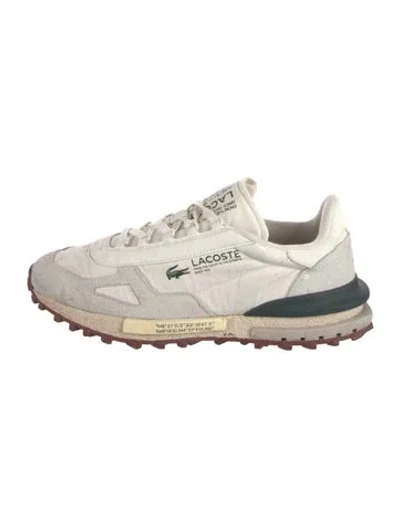 Pre-owned Lacoste Suede Graphic Print Athletic Sneakers In White