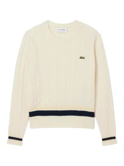 Lacoste Wool Sweater In White