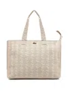 Lacoste Summer Pack Geometric-pattern Tote Bag In Neutral