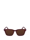 Lacoste Matte-finish Rectangle-frame Sunglasses In Burgundy