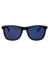 Lacoste Black Matte Acetate Sunglasses In Black