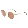 Lacoste Semimatte Gold Metal Sunglasses In Brown